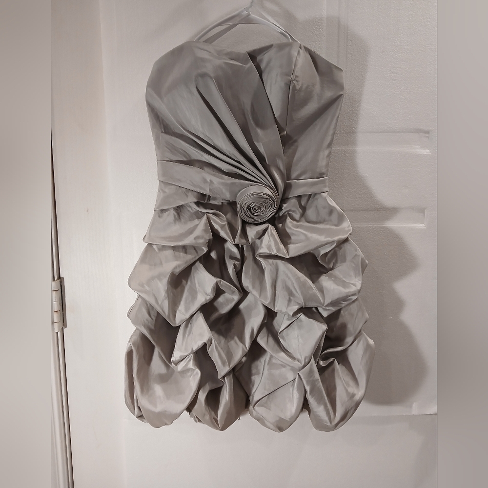 May Queen Silver Strapless Dress